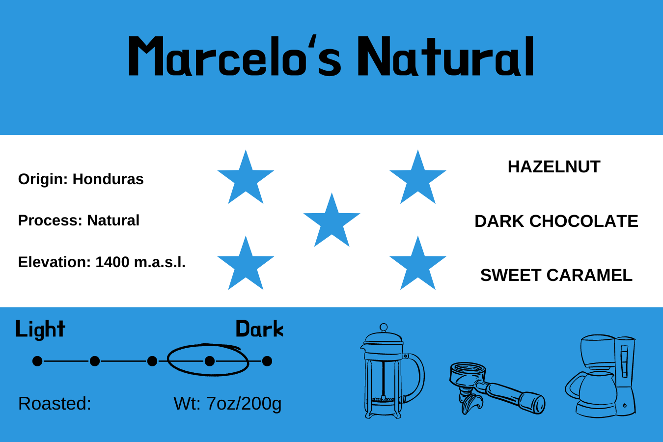 Marcelo’s Natural - Medium/Dark Roast